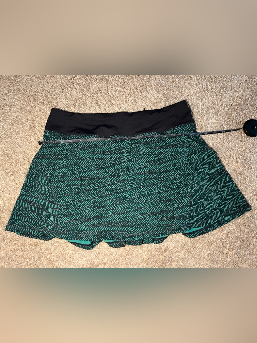 Green and Black Patterned Skirt